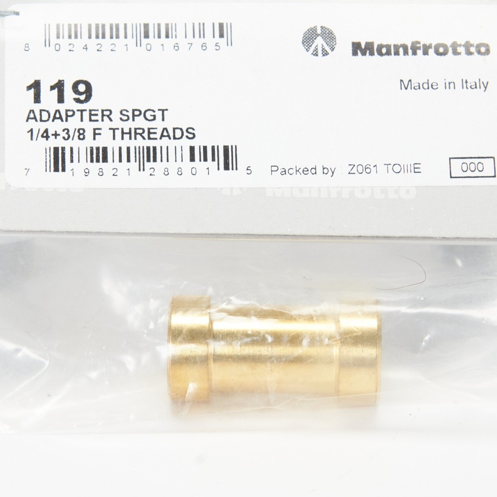 Manfrotto .625 Adapter With .375 Internal Thread .25 Spigot