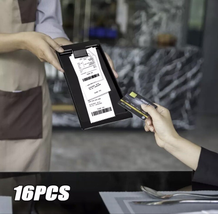🆕16 Pieces✨Restaurant Check Presenter Holder✨Black✨Check✨Card✨Presenters