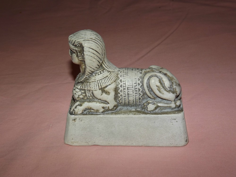 VINTAGE EGYPTIAN SPHINX CHALKWARE