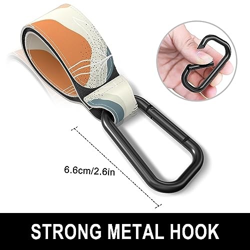 Baby Stroller Hooks for Hanging Bags, Universal Stroller Clips Boho Leaf