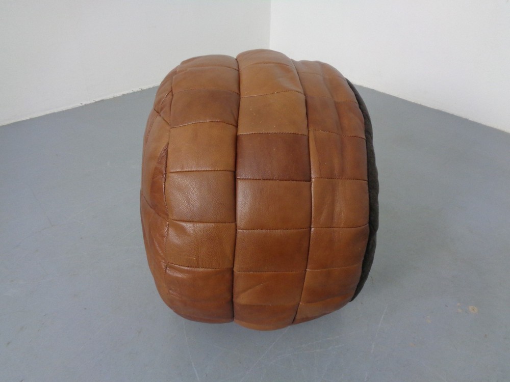 Vintage Patchwork Leather Footstool 60S