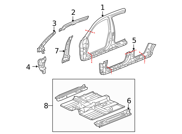 Genuine Honda Rocker Panel 65190-SDR-A20ZZ