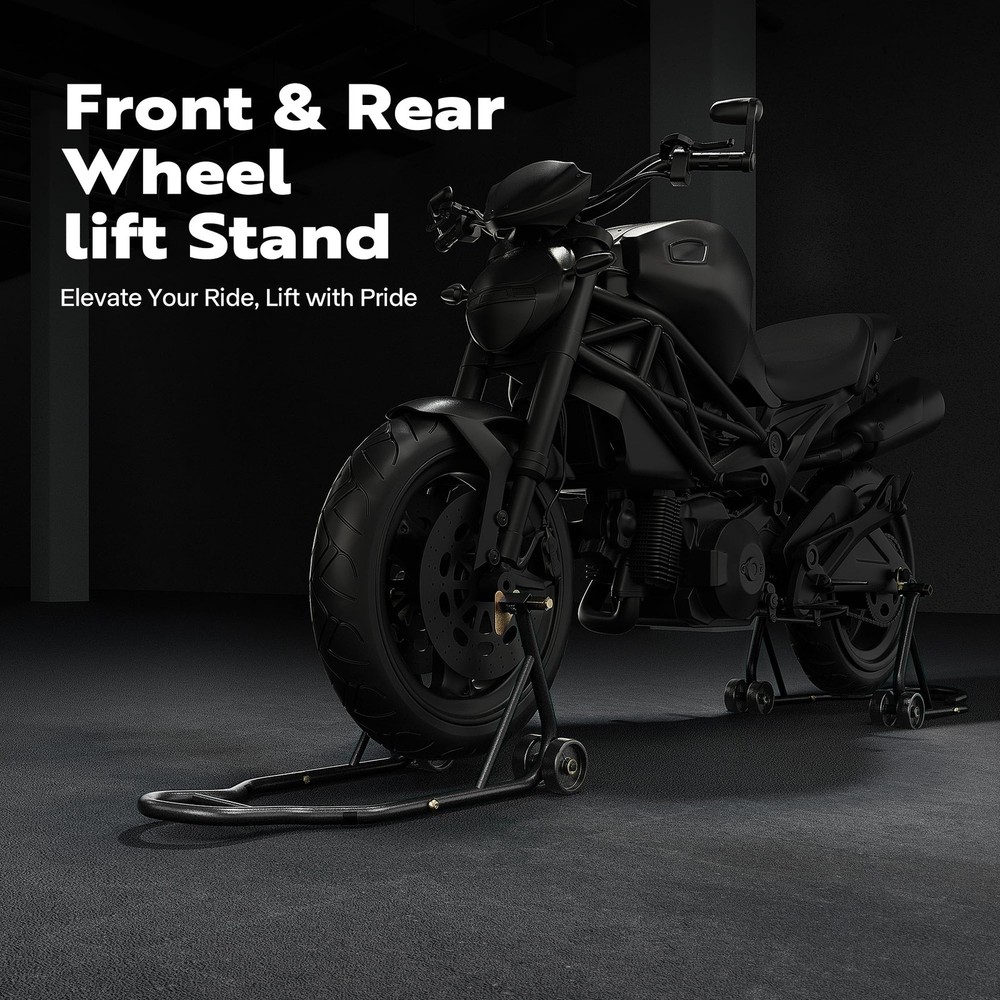 SPECSTAR Universal Motorcycle Stands, 882 Lbs Capacity Front 882 Lbs, Black