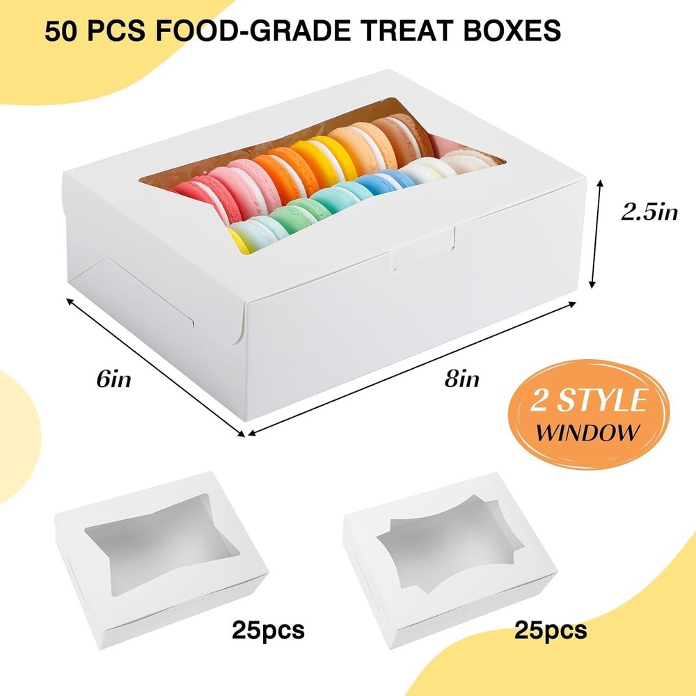 Exquisite 50 Pcs Cookie Packaging with Flip Top - Display Your Treats Elegantly