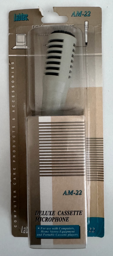 Labtec AM-22 Deluxe Cassette Microphone New In Box