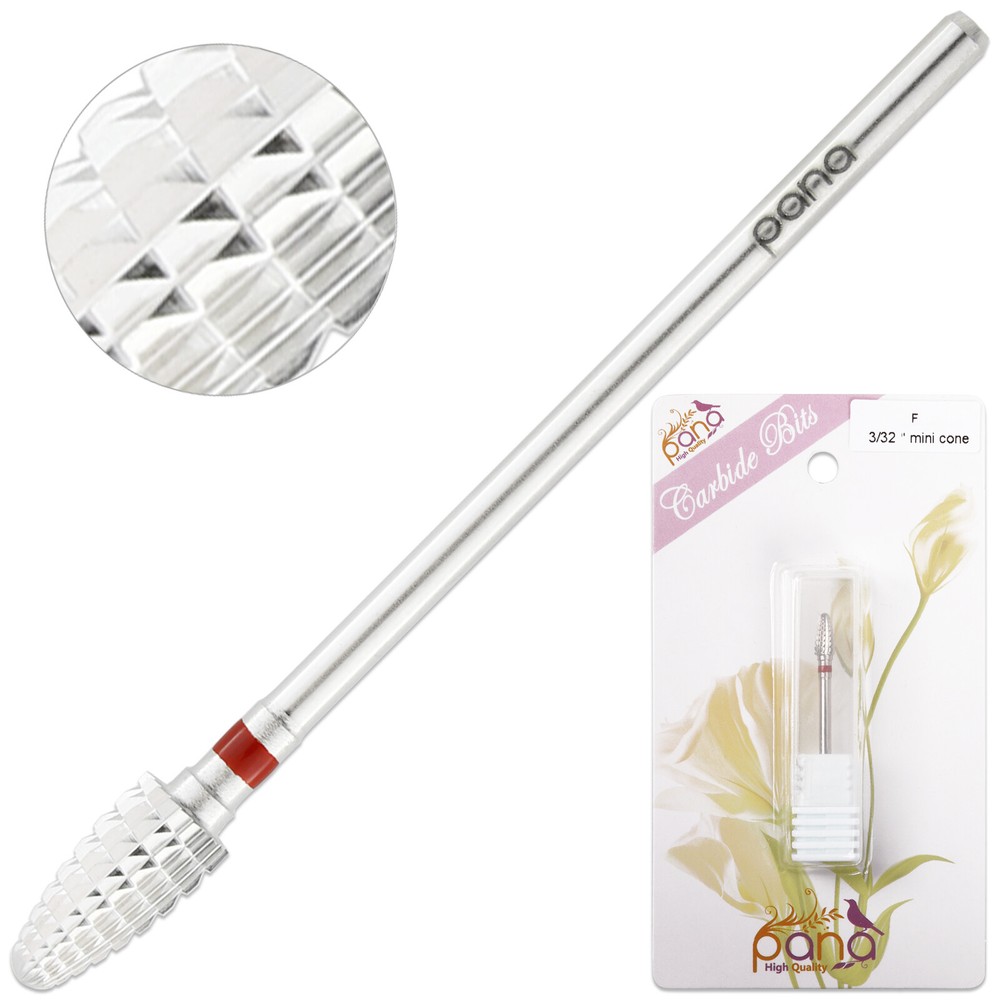 Professional Silver Mini Cone Safety Carbide Nail Drill Bit Fine Grit