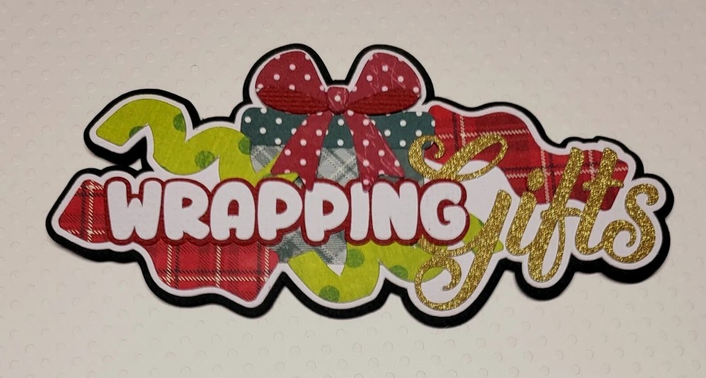 Wrapping Gifts Title. Scrapbook, Card Making Paper Piecing