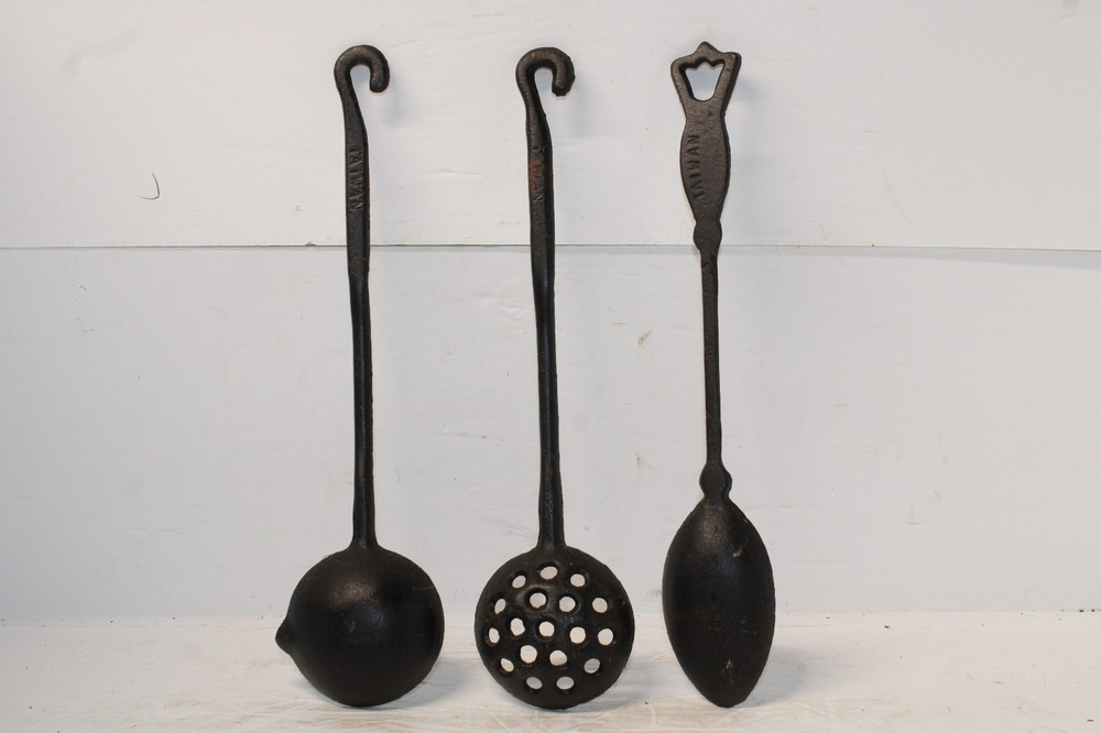 Set of 3 Cast Iron Early American Kitchen Tools