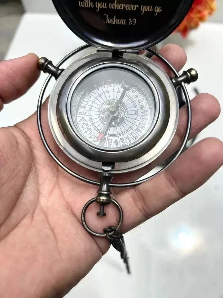 Antique Brass Compass 'Original' Alethiometer Symbol reader Truth