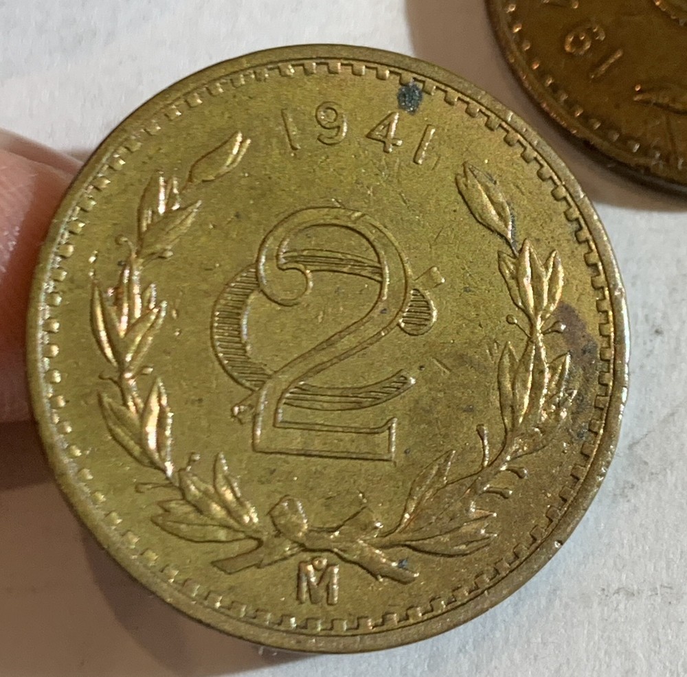 1941 Mexico 2 Centavos Bronze KM-419, CIRCULATED