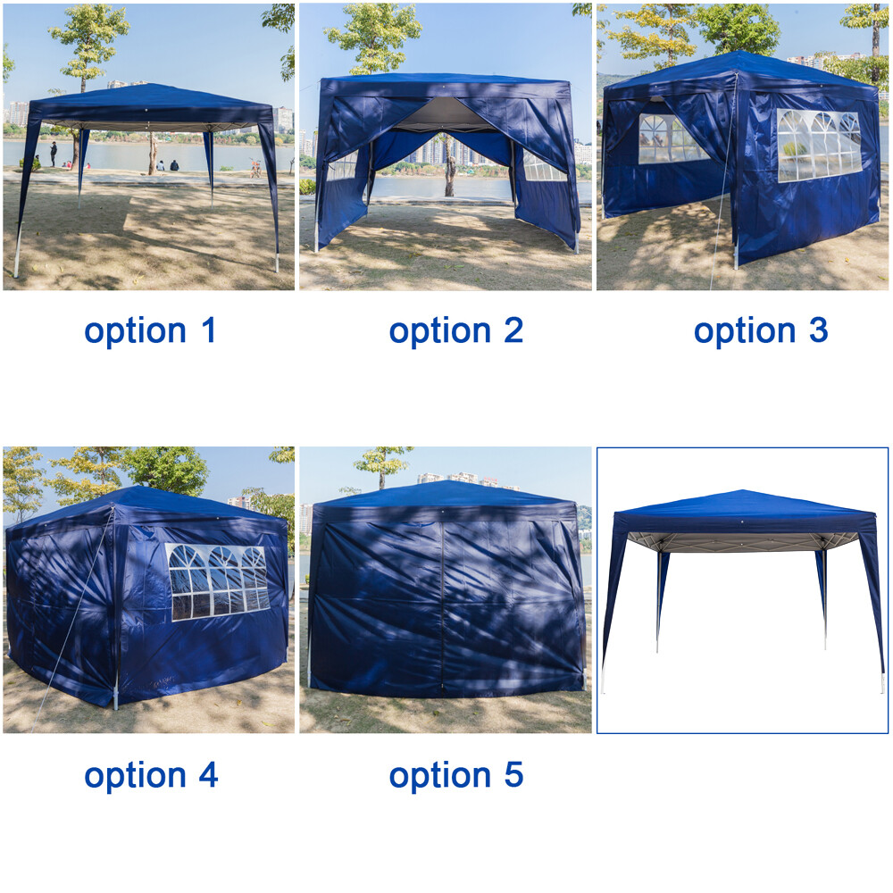 3 x3m Two Doors & Two Windows Practical Waterproof Right-Angle Folding Tent Blue