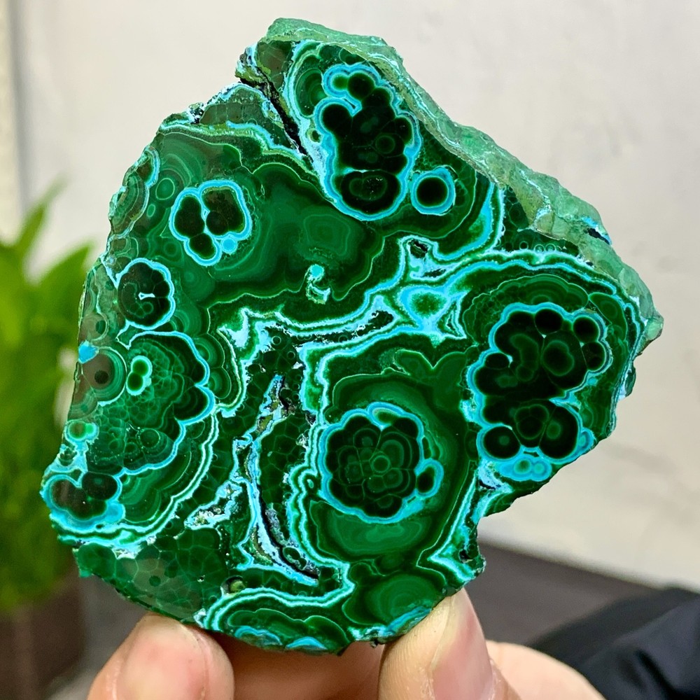 135G Natural Chrysocolla/Malachite transparent cluster rough mineral sample