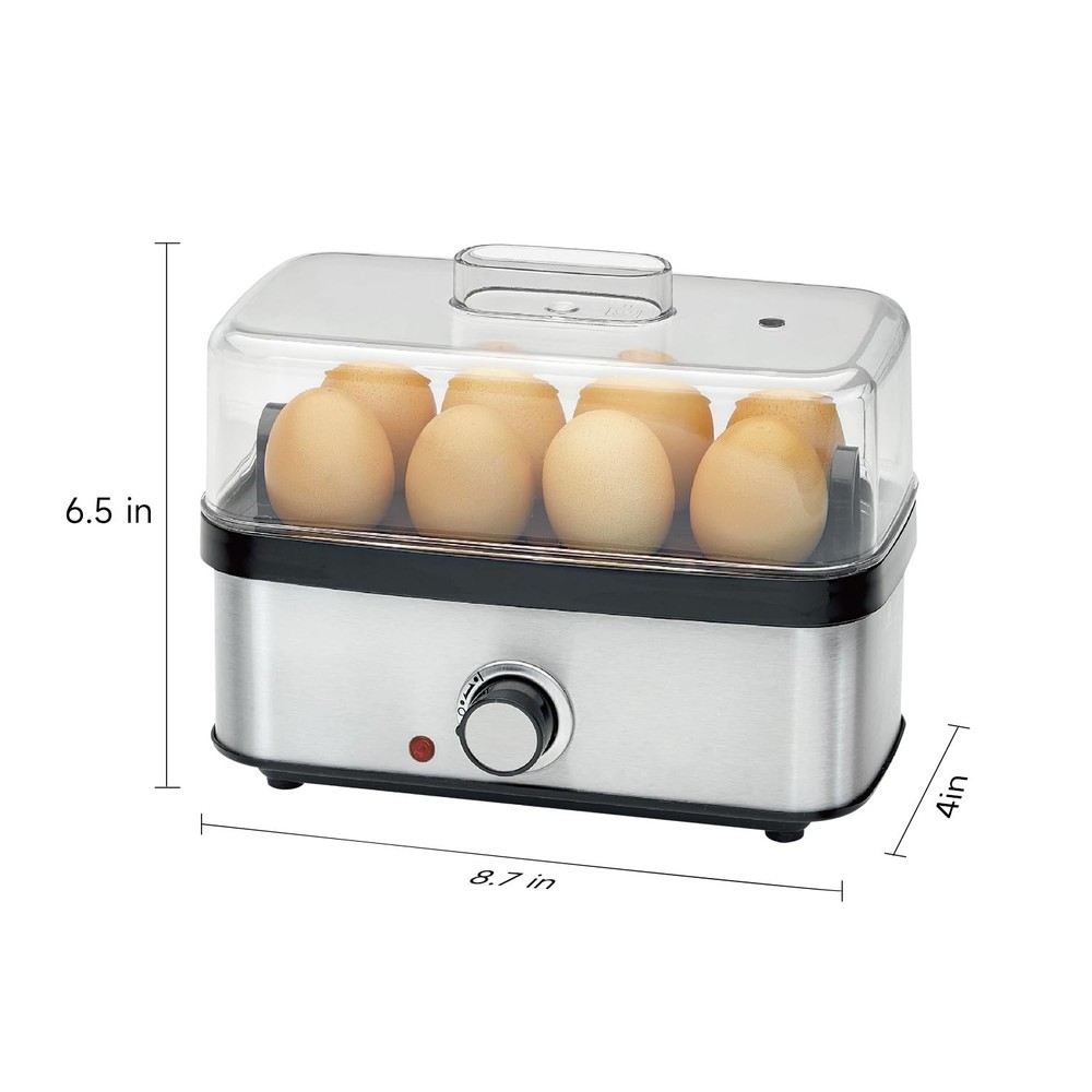 Electric Egg Cooker Rapid – 8 Egg Capacity for Hard Boiled Eggs, Soft boiled ...