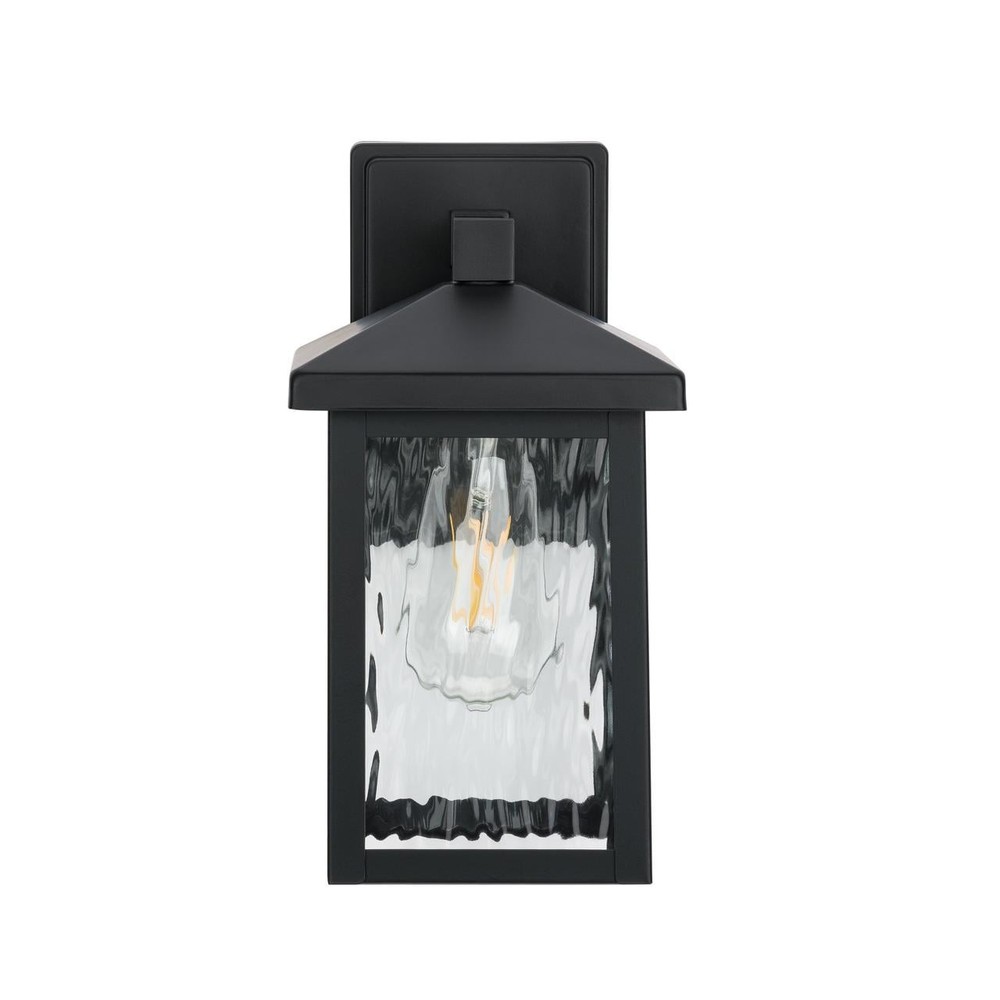 Matte Black Traditional One-Light Outdoor Wall Lantern
