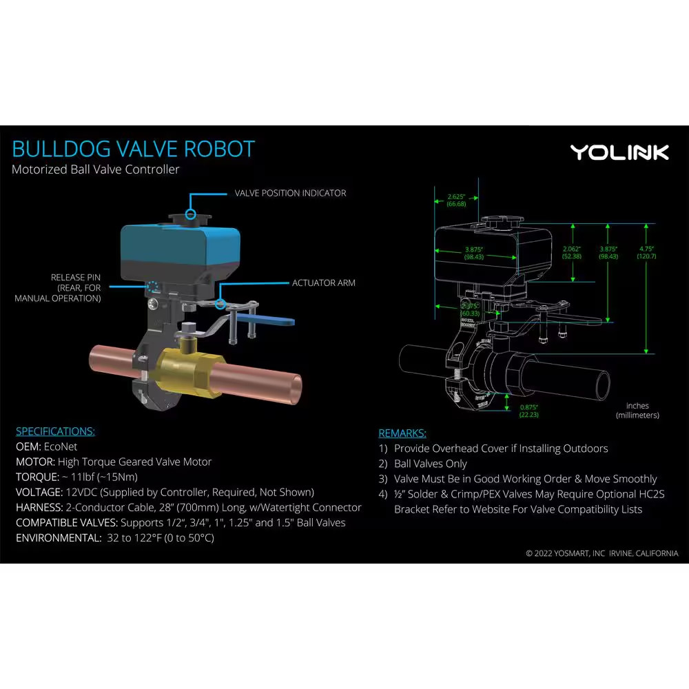 Wireless Valve Controller and Bulldog Valve Robot Automatic Water Leak Detection
