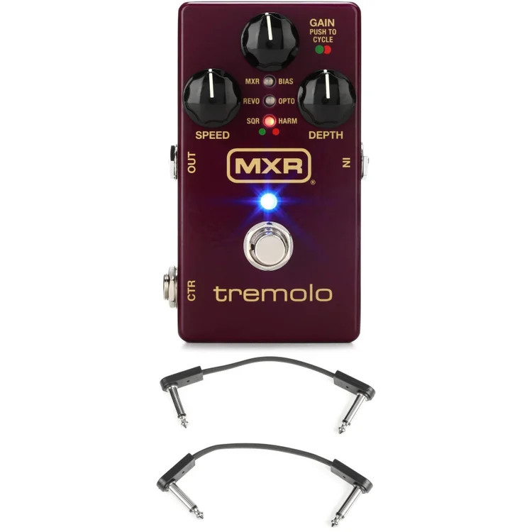 MXR Tremolo Pedal with EBS Patch Cables