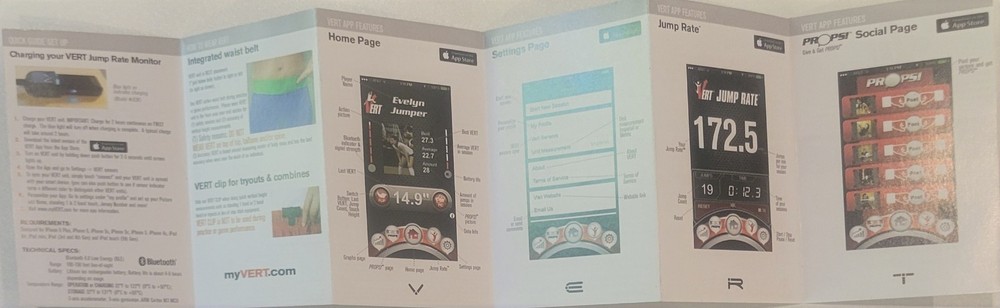 VERT Vertical Jump Sensor, Includes Sensor, Clip, Strap And Charger