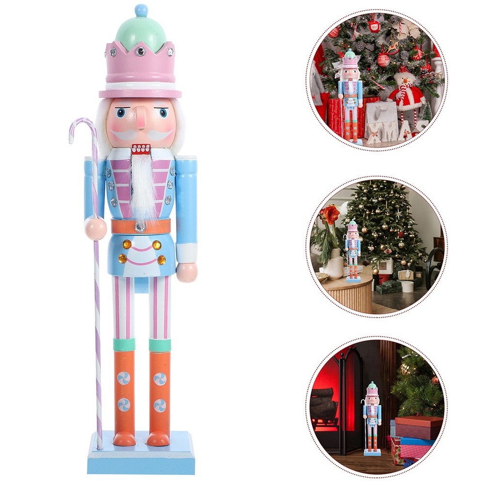 Wood Nutcracker Decorations Colorful Christmas Miniature Ornaments