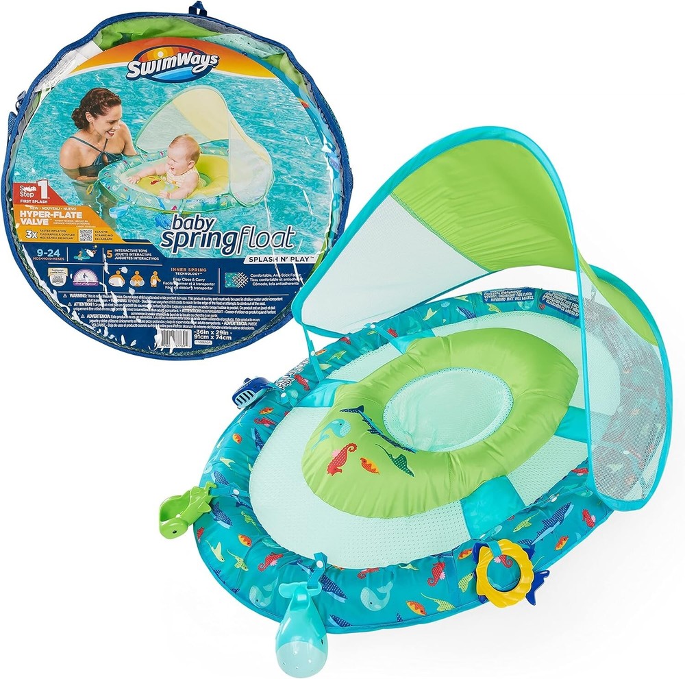 SwimWays Baby Spring Float Splash N Play, with N Play