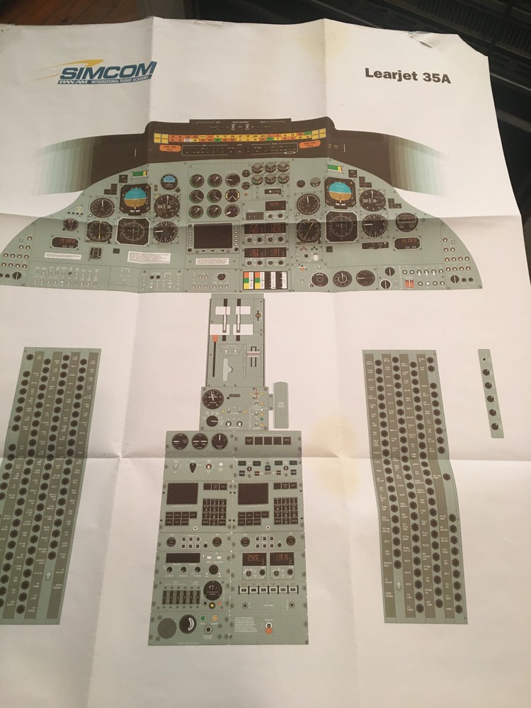 Learjet 35A Instrument Panel Poster