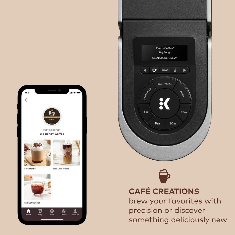 K-Cafe SMART Single Serve K-Cup Pod Coffee Maker, Black