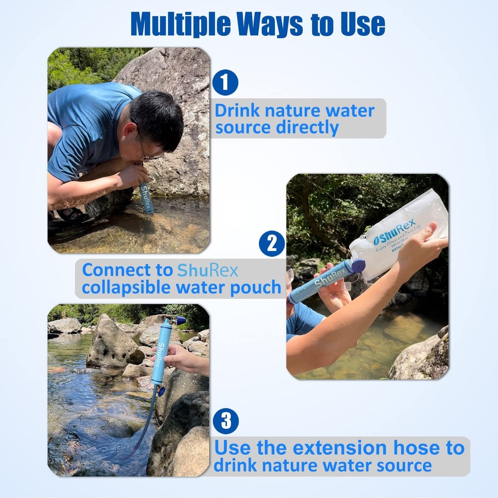 Gravity Fed Water Filtration System with Adjustable Tree Strap, Large Gravity...