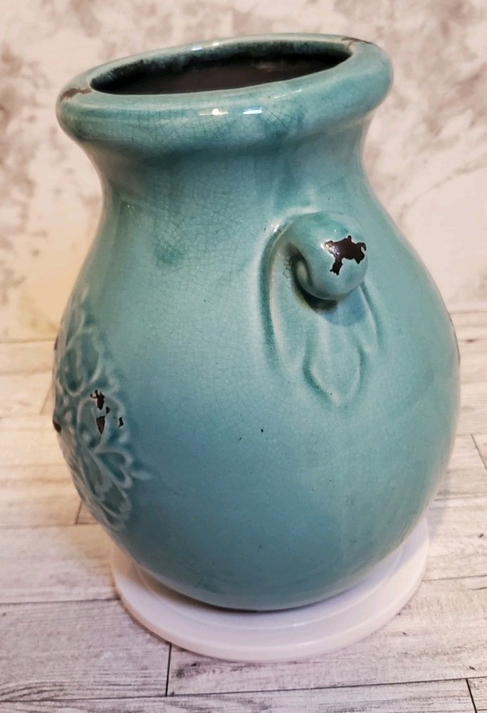 1970s Orejon Turquoise Table Vase