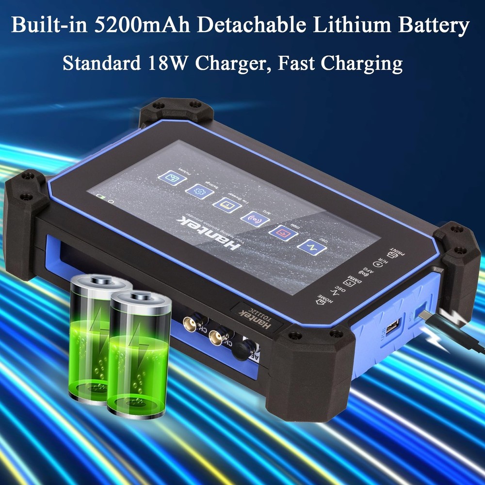 Hantek Tablet Oscilloscope 2CH Built-in Multimeter Function 8M Storage Depth ...