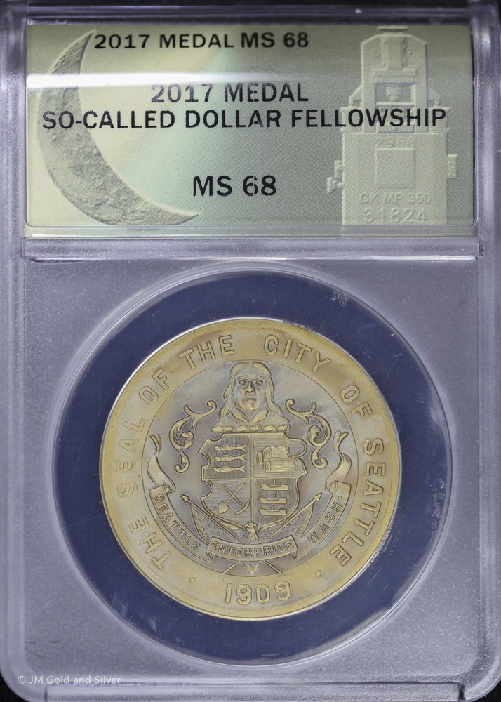 2017 Medal So-Called Dollar Fellowship ANACS MS 68 | Daniel Carr Signed