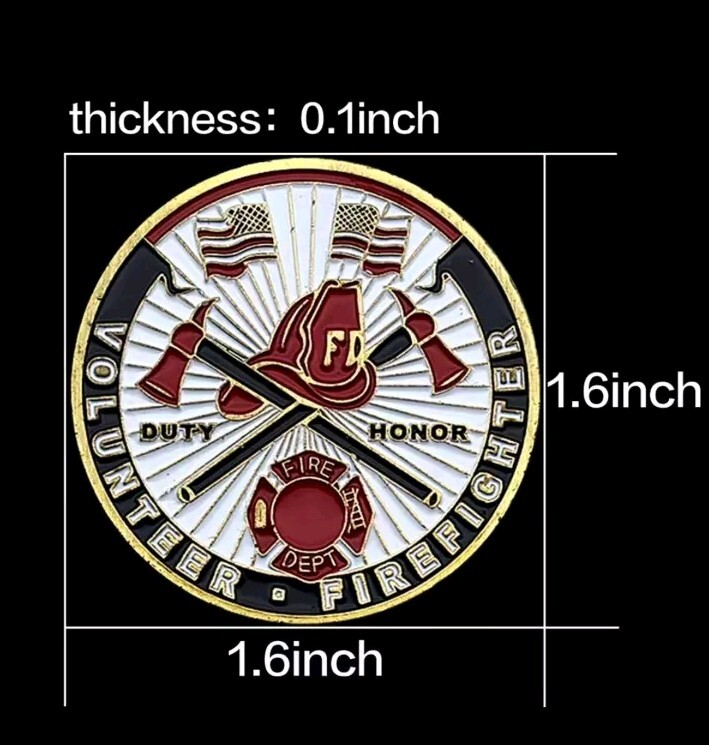 Volunteer Firefighter Duty Honor Challenge Coin