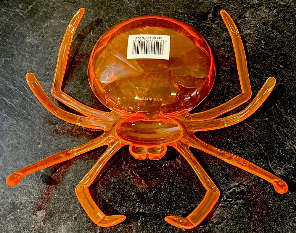 Large Orange Spider Candy Trinket Dish Halloween
