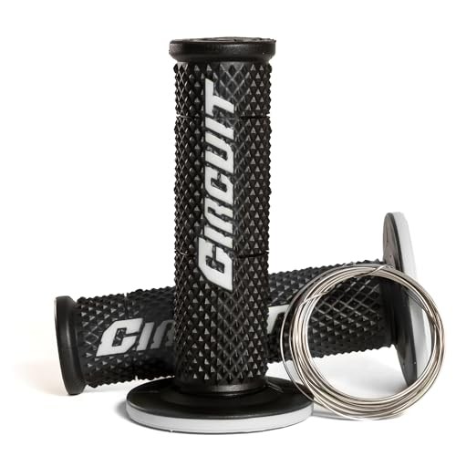 - Circuit V Motorcycle Grip - Internal Lock, Polymer and Full Diamond Texture