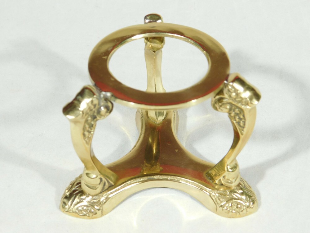 Sphere Display Stand Large Size Scroll Design Polished Brass Color