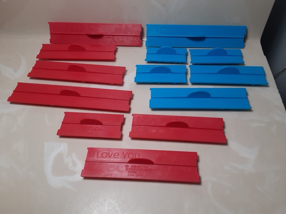 13 pc set 1988-1990 Wilton Message Pattern press forms stamps