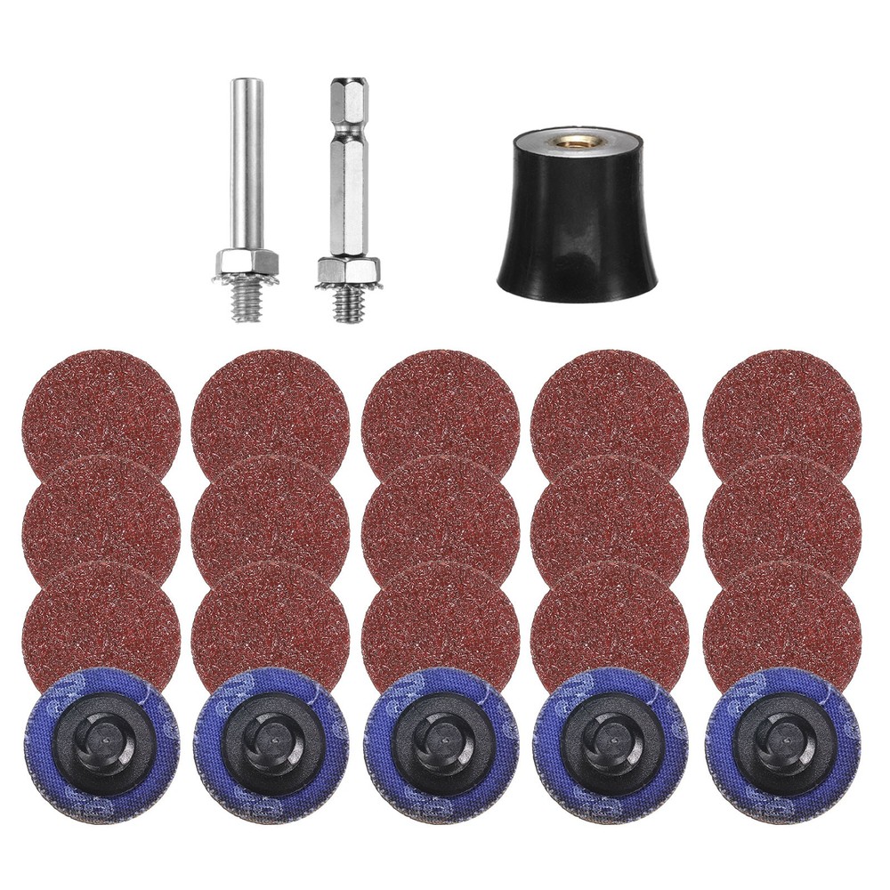 23pcs Quick Change Disc Set 1" Roll Lock Sanding Disc 60 Grits with Disc Holder