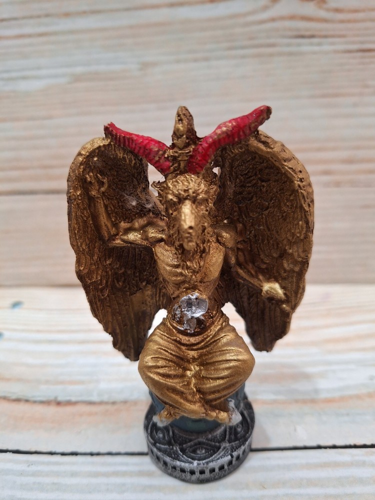 Templar Sabbatic Goat Baphomet Satan Gold / Size 4.5" X 2.5" / Devil / Evil