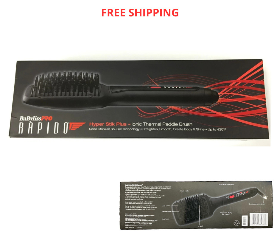 Babyliss PRO Rapido Hyper Stik Plus - Ionic Thermal Paddle Brush NEW BOX