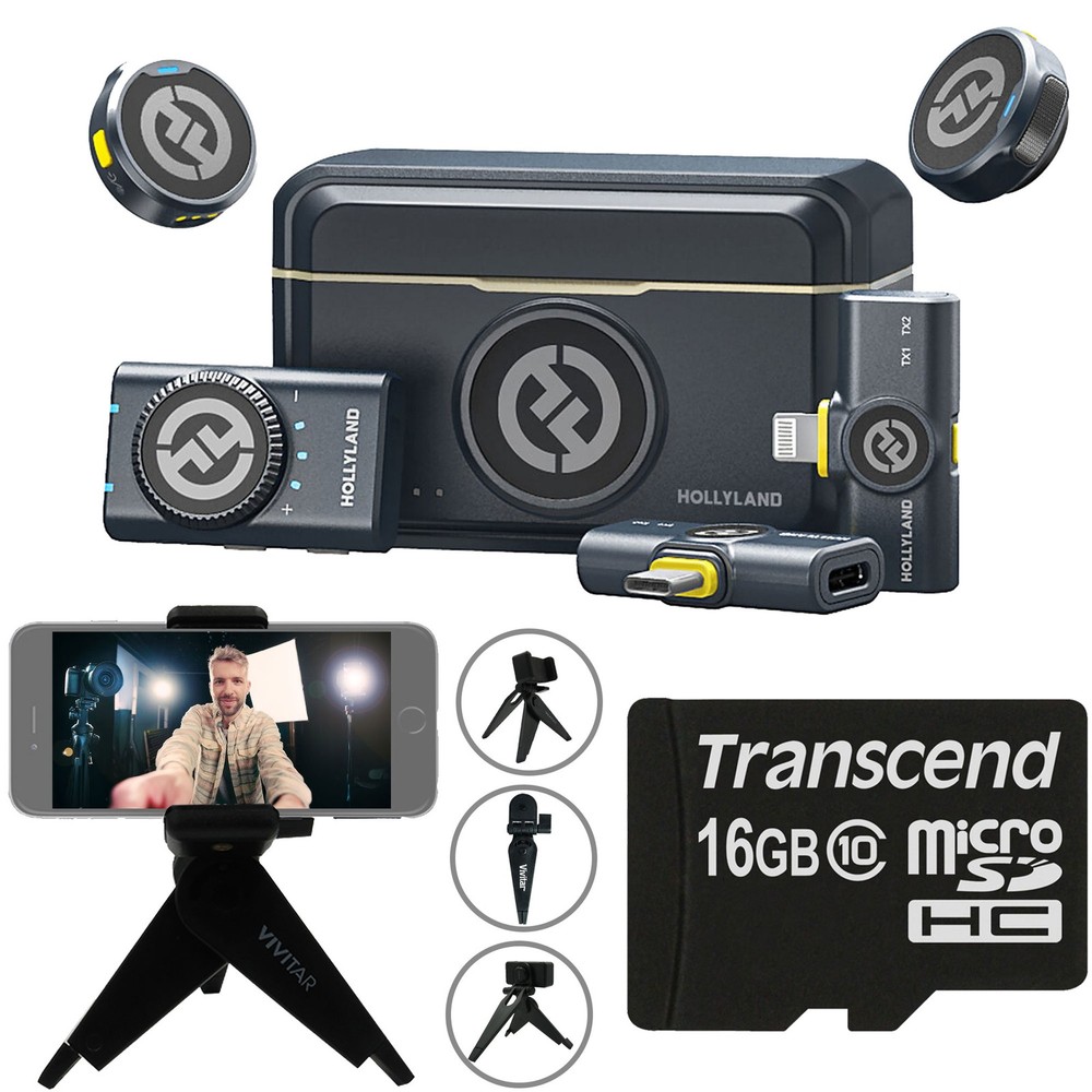 Hollyland LARK M2 COMBO 2-Person Wireless Combo Microphone System Video Bundle