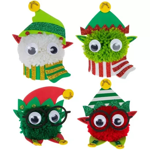 Pom Pom Elves Craft Kit Christmas makes 4