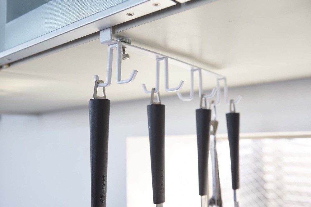 Under cupboard kitchen tool hook plate white 2441