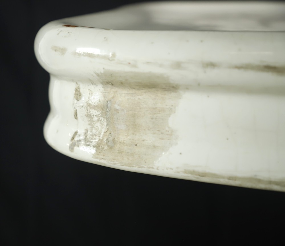 Reclaimed White Ceramic Serpentine 33 in. Pedestal Sink