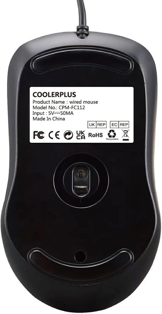 FC112 USB Optical Wired Computer Mouse with Easy Click for Office and Black