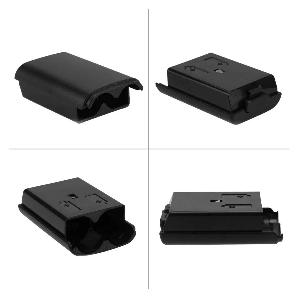 4PC AA Battery Back Cover Case Shell Pack For Xbox 360 Wireless Controller Black