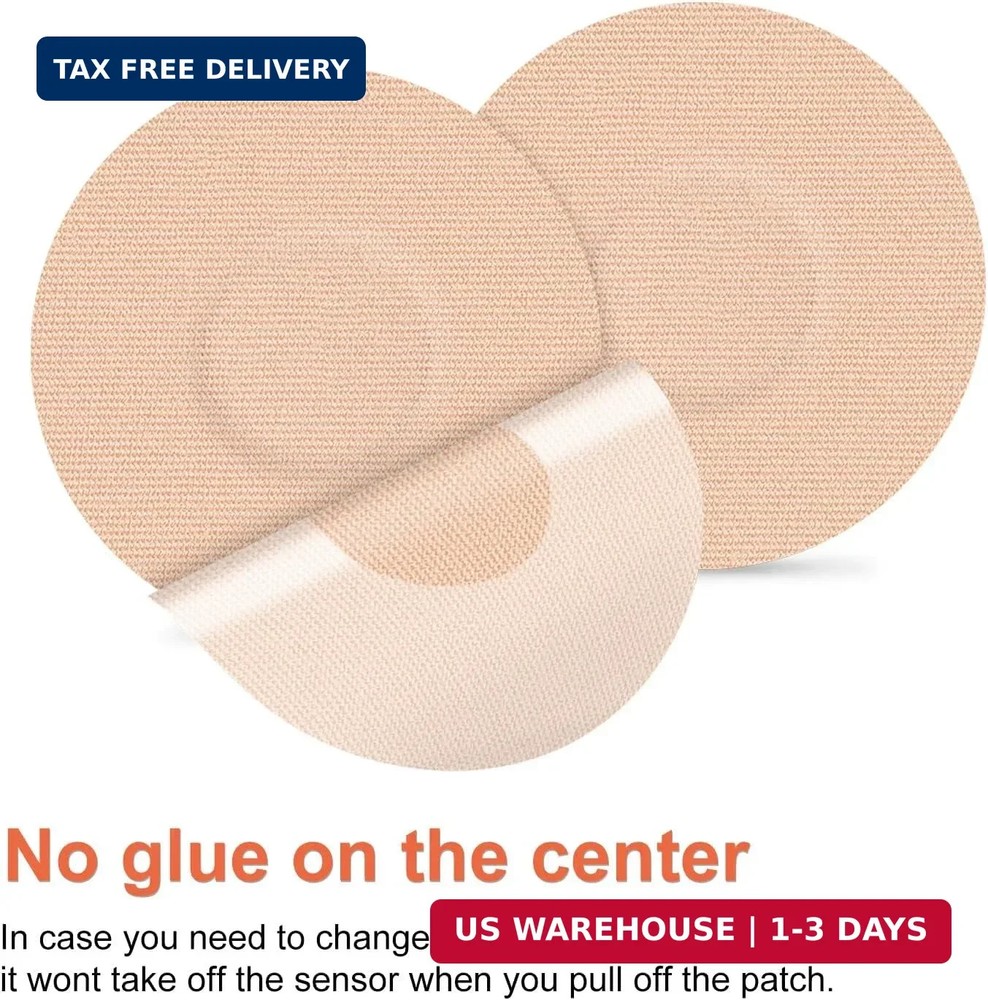 Libre Sensor Covers 25Pack Waterproof CGM Patch No Glue Center Beige