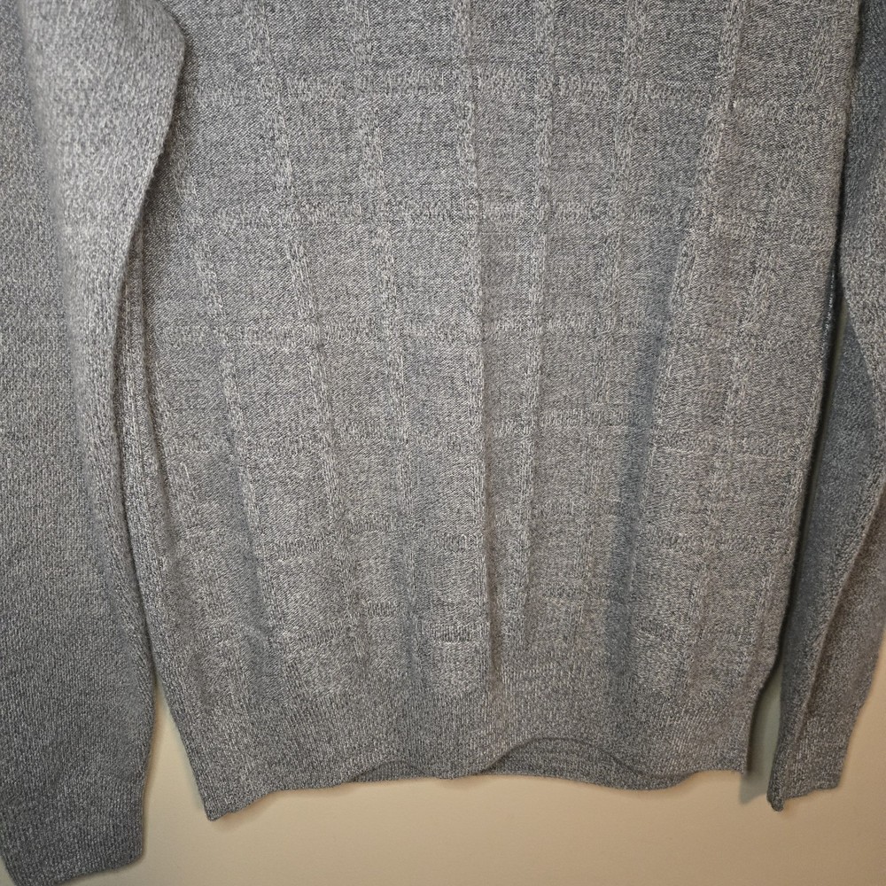 John Bartlett Consensus Men's Gray Sweater 1/4 Zip Patterned Front Size Medium
