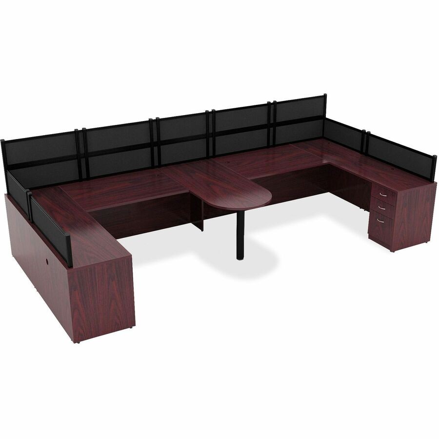 Lorell LLR69391 Essentials Bridge 42"W x 24"D Mahogany