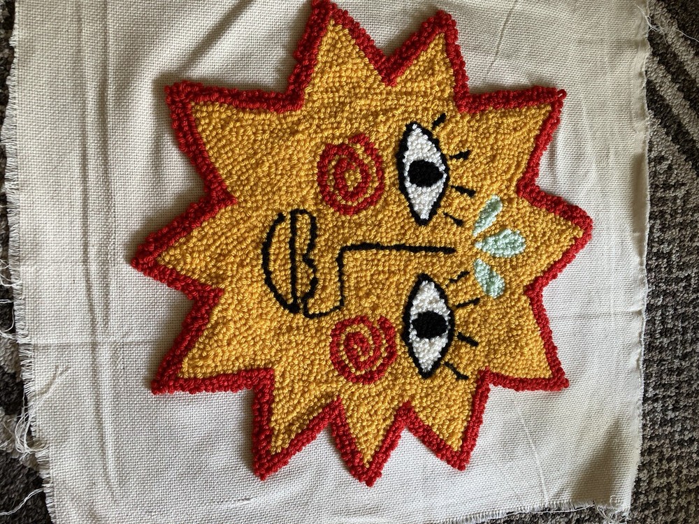 Punch Needle Piece With Sun Design