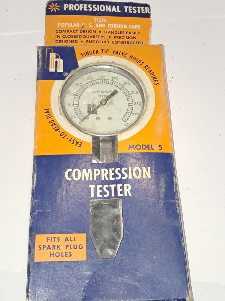 Hanson Model No.5 Compression Tester In Original Box & Paperwork (t)
