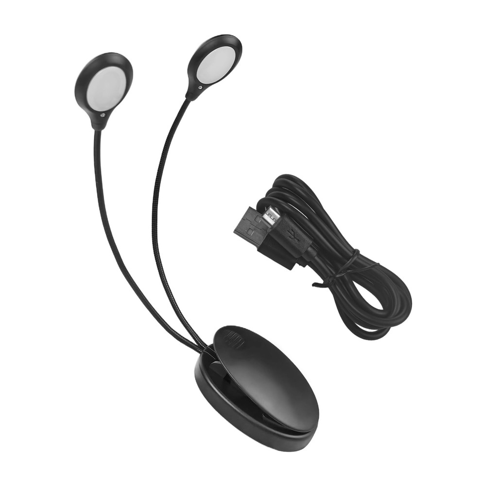 8 LED Music Stand Light, Rechargeable Clip on Reading Light with Adjustable D...