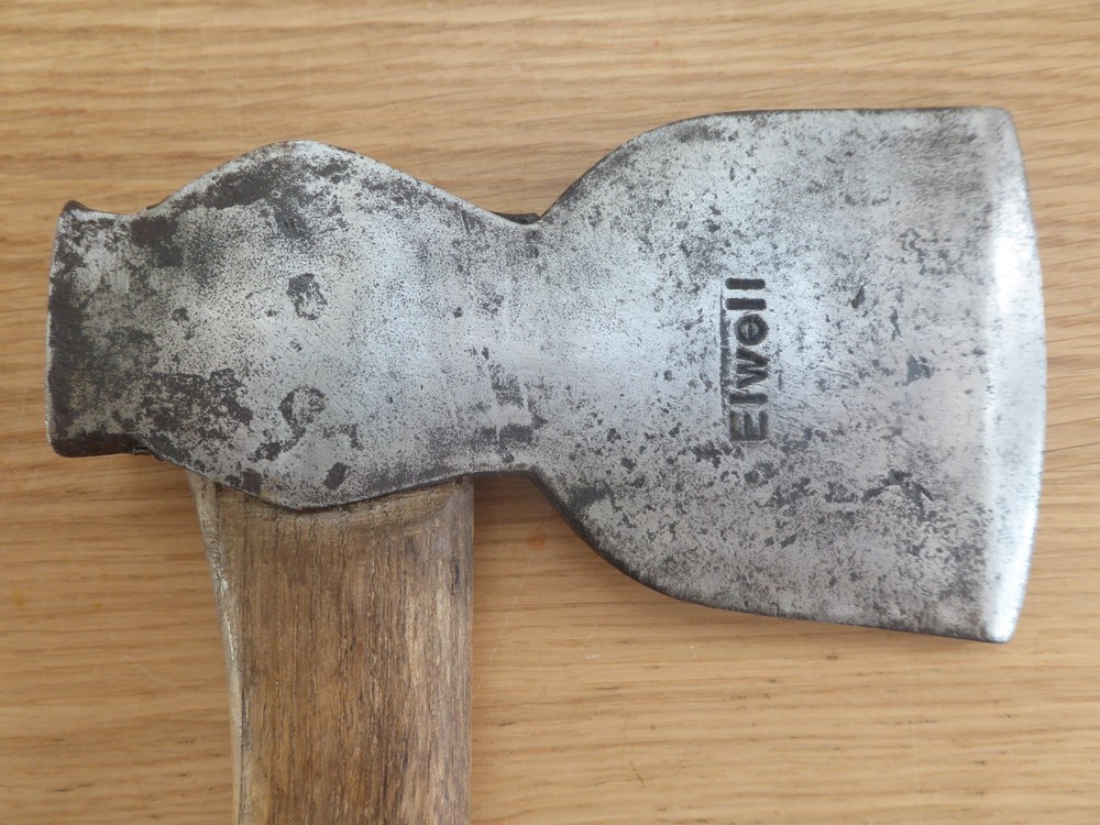 Vintage "Elwell" Kent Pattern Hatchet With Wooden Handle